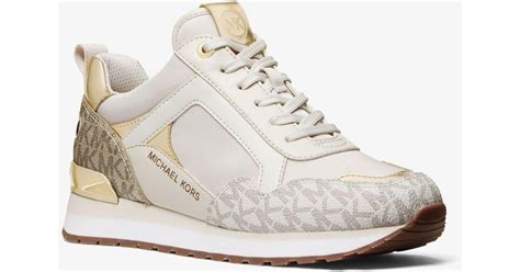 michael michael kors wilma two-tone logo trainer|Wilma Logo Trainer .